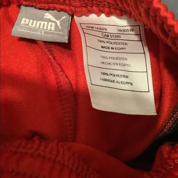 PUMA Tracksuit Red Black Track Pants Full Zip 3T - Picture 6 of 7